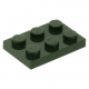 LEGO lapos elem 2x3, sötétzöld (3021)